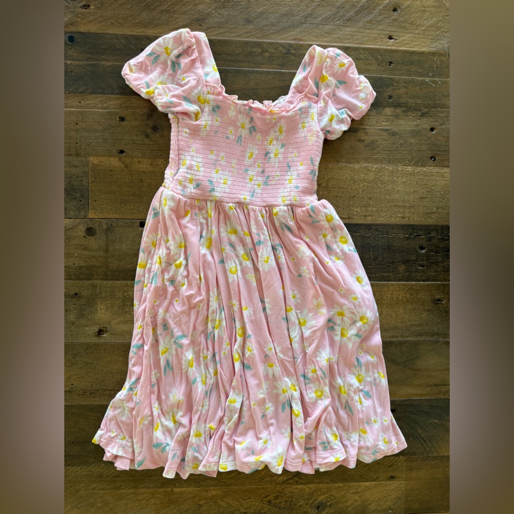 Little Sleepies Play - Rosy Meadow Puff Sleeve Smocked Dress - Size: 5